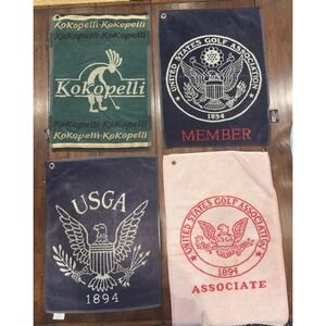 4 Vintage Golf Bag Towels United States Golf Association‎ Member/ Kokopelli
